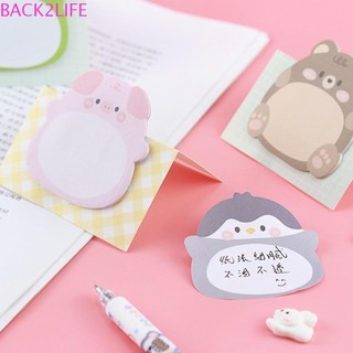 Back2life Giấy Dán Động Vật, Miếng Dán Dày Tự Dính Ghi Chú Hoạt Hình Miếng Dán Ghi Nhớ, Thỏ Notepad Dễ Thương Sáng Tạo Dày Miếng Dán Văn Phòng Trường Học