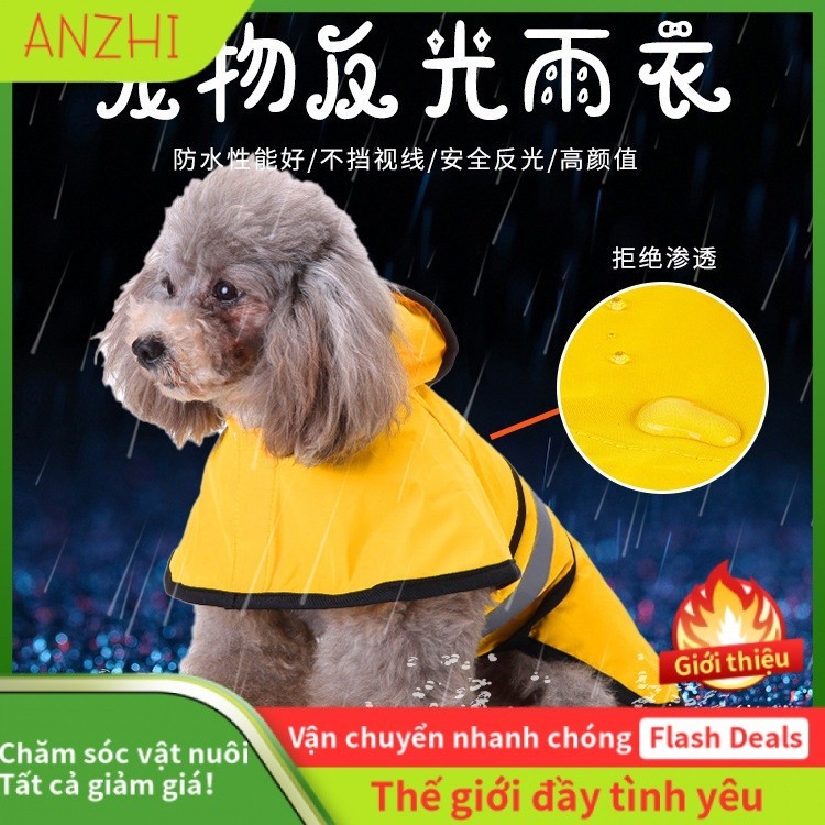 【😍AZ&amp;cute🐾】Áo Mưa Cho Chó Lớn Chó Golden Retriever Chó Lớn Thú Cưng Áo Mưa Phản Quang Quần Áo Cho Chó Áo Mưa Poncho