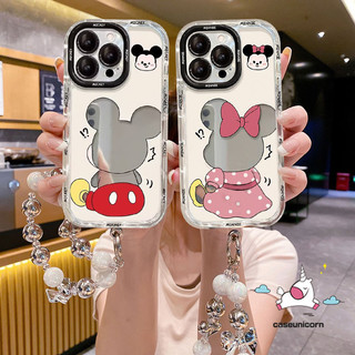 Dễ Thương Chuột Mickey Minica Hoạt Hình Cặp Đôi Thẻ Ngôi Sao Hello Kitty Vỏ Tương Thích Cho IPhone 7Plus 14 11 12 13 15 Pro Max XR X XS Max 15 8 7 Plus Mềm Mại Sang Trọng Gương Trang Điểm