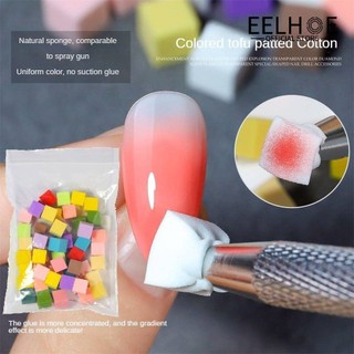 EELHOE 50 Miếng Bọt Biển Vuông Hiệu Ứng Chuyển Màu Làm Nhòe Móng Tay (10*10 Mm) / Dụng Cụ Kẹp Miếng Bọt Biển Làm Móng / Keo Dán Móng Nghệ Thuật Pat Keo Bọt Biển Đặc Biệt / Phấn Má Hồng