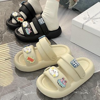 Dép bánh mì quai ngang ,dép sandal nữ Thể thao và thời trang, Hè Hai Tay Đế Dày kèm phụ kiện dễ thương siêu nhẹ chống trơn