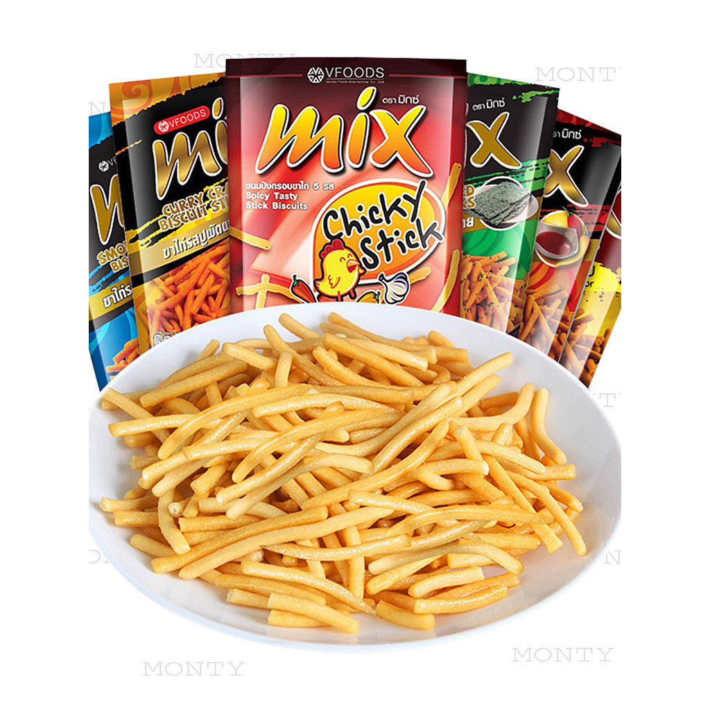 [ giảm giá 50%] Combo 5 gói Snack bim bim tăm que cay MIX Vfoods Thái Lan giòn giòn ngon gói lớn 60g