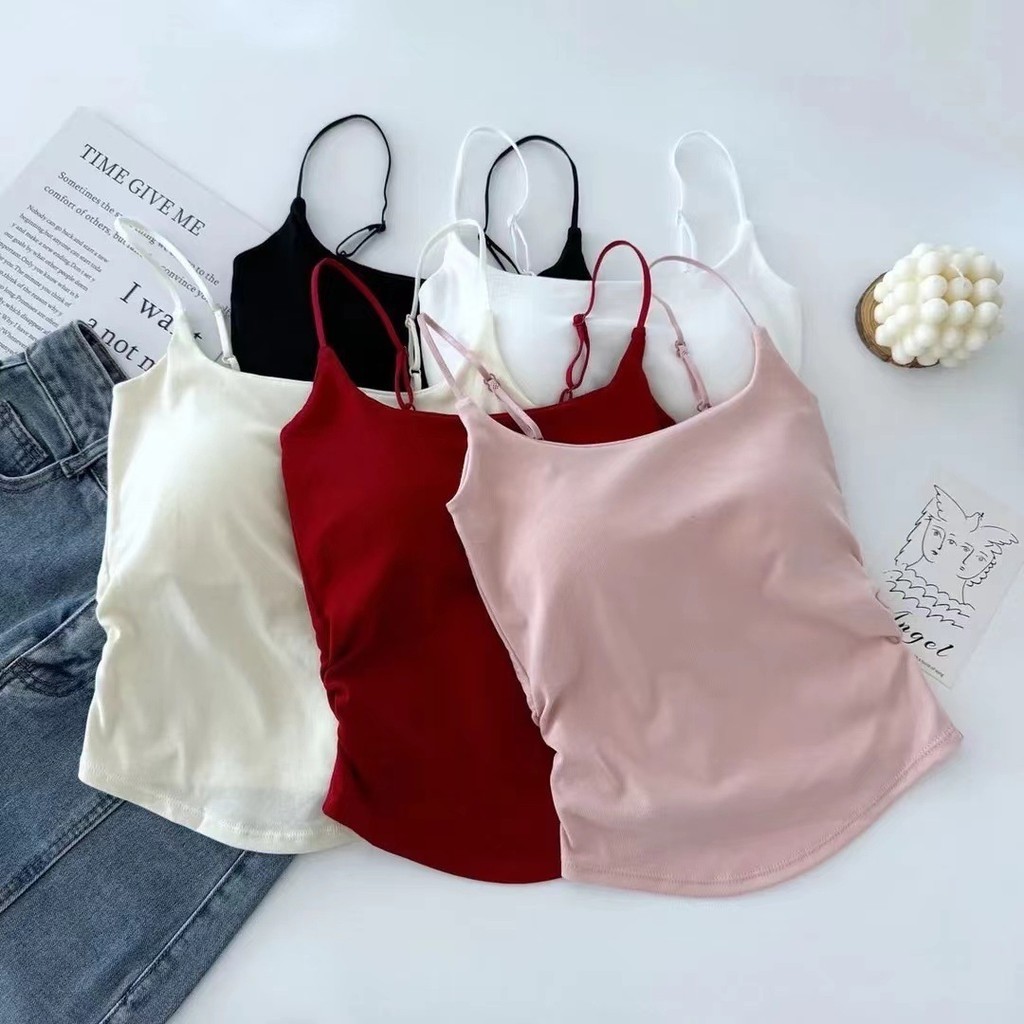 LOẠI ĐẸP- Áo hai dây màu trơn có mút đệm ngực dây quai điều chỉnh nhún sườn thời trang mùa hè quyến rũ 2138 LILIRIA | BigBuy360 - bigbuy360.vn