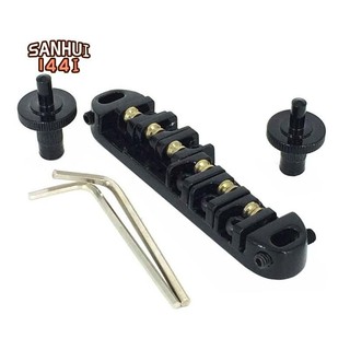 Cầu đàn Guitar Roller Saddle Tune-O-Matic để thay thế đàn Guitar điện Gibson Les Paul (Đen)