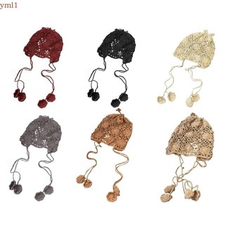 Yml1 Handmade Nữ Nón Y2K Cô Gái Đầu Lâu Nón Pilling Chống Hoa Mũ Nữ Selfie Beanie Đáng Yêu HollowOut Mũ Đảng