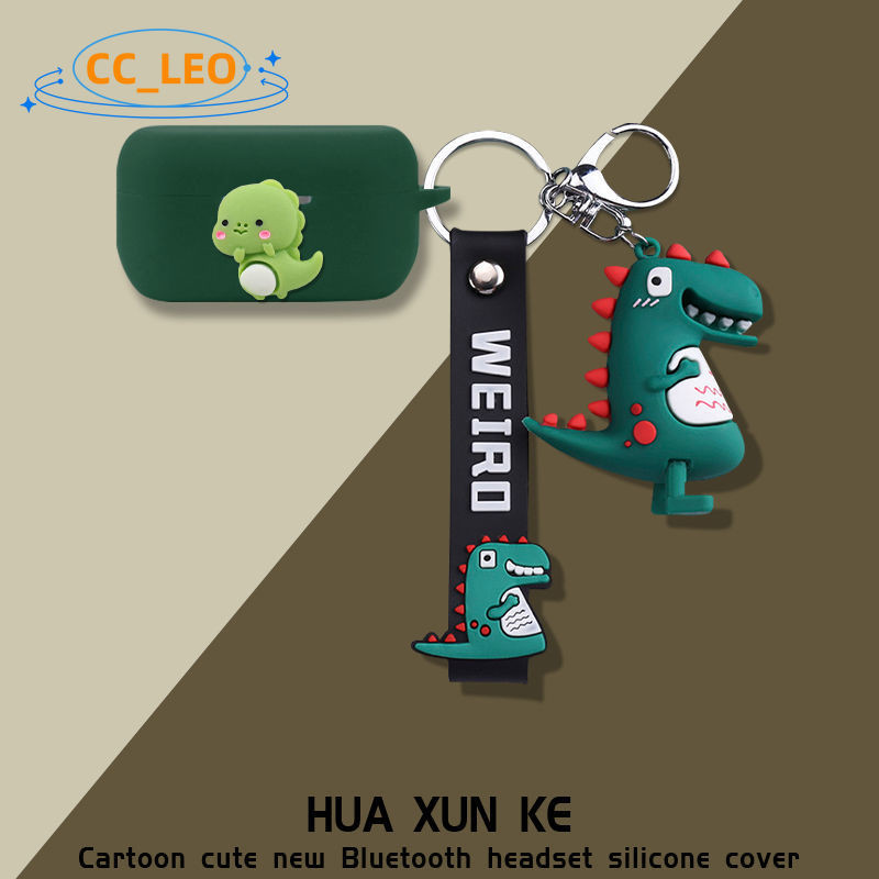 Case for Technics EAH-AZ100 Cartoon Bear Dinosaur Keychain Cute Silicone Soft Case Suitable for Tech