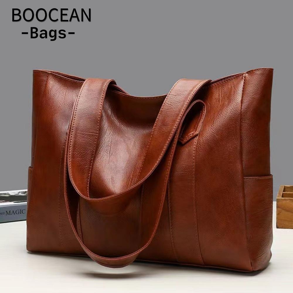 BOOCEAN Túi xách cổ điển, Túi da PU PU hình vuông, Túi đeo vai mềm màu trơn
