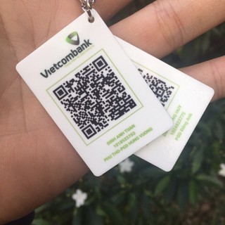 Móc Khoá Mica in mã QR Code in 2 mặt theo yêu cầu