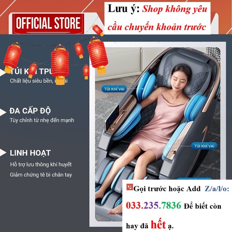 |new| Ghế massage toàn thân Okinawa OS-392 bi silicon di chuyển công nghệ 4D