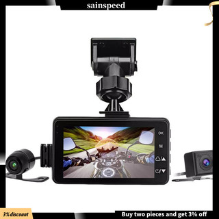 Camera hành trình xe máy sinspeed MT80 Màn hình 3 Inch 720P 120° Ống kính mắt cá góc rộng Camera phía trước phía sau Tầm nhìn ban đêm