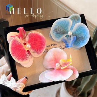 Healmeyou kẹp tóc hoa, bướm phong lan vải hoa lan kẹp tóc hoa, mũ đội đầu dễ thương mỏ vịt kẹp tóc cô gái cô gái kẹp tóc