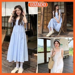 Váy babydoll LOZADO đầm maxi 2 dây bản to dáng xòe xinh xắn nhẹ nhàng - V133