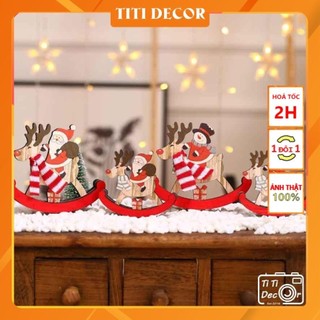 Mô hình bập bênh ông già noel - người tuyết trang trí nhà cửa, decor đạo cụ chụp ảnh phông nền chụp ảnh - Titi Decor