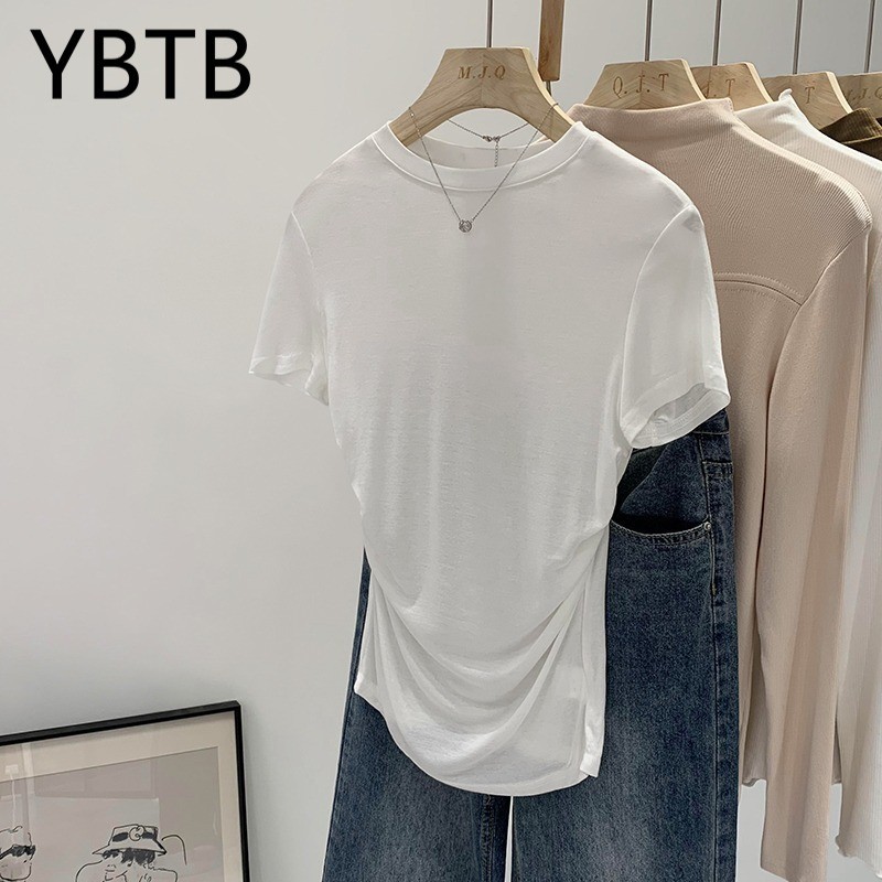 Áo thun đeo thắt lưng ngắn tay cổ tròn YBTB 8726