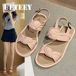 UETEEY  dép sandal nữ dép bánh mì nữ dép bánh mì Chống Trượt Cá tính Lịch lãm Đế linh hoạt Trẻ trung Điểm nhấn Chất liệu tốt FDL24303WU 10Z240306