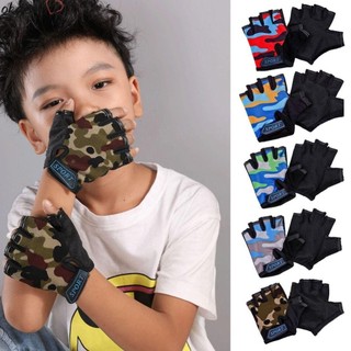 Găng Tay Hở Ngón Thể Thao Hở Ngón Chống Trượt Thoáng Khí Họa Tiết Rằn Ri