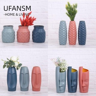 UFANSM Hoa Bằng Nhựa Giả Gốm Nhiều Màu Sắc Phong Cách Bắc Âu