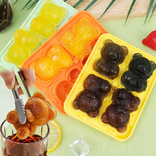 Khuôn Làm Đá Silicon, Gấu Nhỏ - Máy Làm Đá 4 Lưới - Khuôn Nướng Bánh Dễ Thương Hoạt Hình Sáng Tạo - Đồ Dùng Tiệc Thanh Bếp - Khay Đá Có Thể Tái Sử Dụng Cho Kem, Thạch, Sô Cô La, Bánh Ngọt