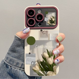 Ốp điện thoại mới sành điệu cho IPhone11 12 Pro Max X XR Chống rơi XS Max SE Tulip Windows Apple 7 Plus 8 Plus IPhone 13 14Pro Max IPhone 15 Pro Max Vỏ điện thoại bảo hiểm toàn diện