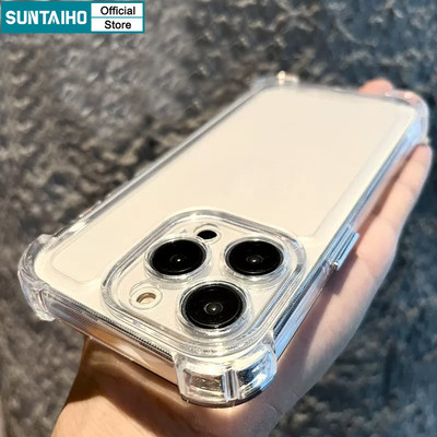 Suntaiho ốp lưng iphone Đơn Giản Trong Suốt Mềm Chống Sốc Ốp Điện Thoại TPU Pha Lê Cao Cấp Cho Iphone 15 14 12 13 11 Pro Max IP 7 8 Plus Iphon X Xs Xr XsMax