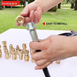 Lovespace Chống rối ren Máy rửa áp lực cao Đầu nối khớp xoay Lắp ống M14 M18 14mm 15mm 22mm Xoay 360 độ Vòi phun B8W8
