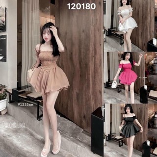 Sét bộ đùi dập ly áo nhún trễ vai chất voan xinh hot