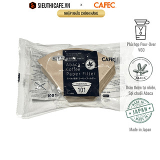 [Voucher 10k] Giấy Lọc Cà Phê CAFEC Abaca Đáy Ngang AB101-100B Size 101 Màu Nâu 1-2 Cups 100 Tờ/ Nhật Bản chính hãng