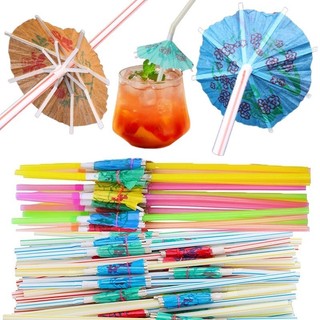 10 / 50 Chiếc Ống Hút Flamingo Dùng Một Lần Cầu Vồng Ô Ống Hút Trái Cây Cho Cocktail Nước Ngọt Tiệc Hawaii Trang Trí Bàn