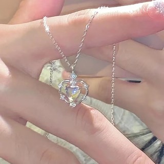 Mùa Hè Cặp Đôi Dây Chuyền Thời Trang Màu Gradient Vòng Cổ Cô Gái Trái Tim Tình Yêu Mặt Dây Chuyền Quà Tặng