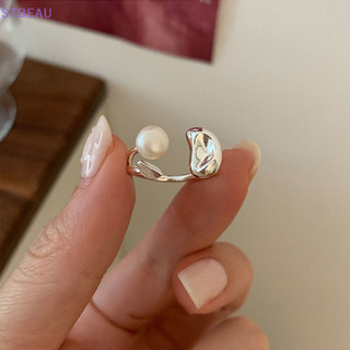 Nhẫn ngọc trai xu hướng thời trang hình học không đều có thể điều chỉnh mở nhẫn cho nữ bé gái phụ kiện trang sức mỹ quà tặng
