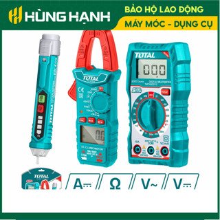 Bộ 3 dụng cụ kiểm tra điện TOTAL TMT43028 bao gồm ampe kìm đo điện, bút dò điện và đồng hồ vạn năng - Thinksafe