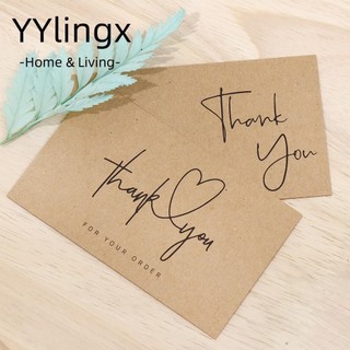 YYlingx Set 30 Tấm Giấy Kraft In Chữ Thank You For Your Order Dùng Gói Quà Tặng Cho Các Bưu Thiếp Kinh Doanh