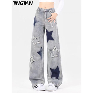 TINGTIAN quần ống rộng quần nữ jean Comfortable thời trang Popular xu hướng WNK24208ZM 8Z240222