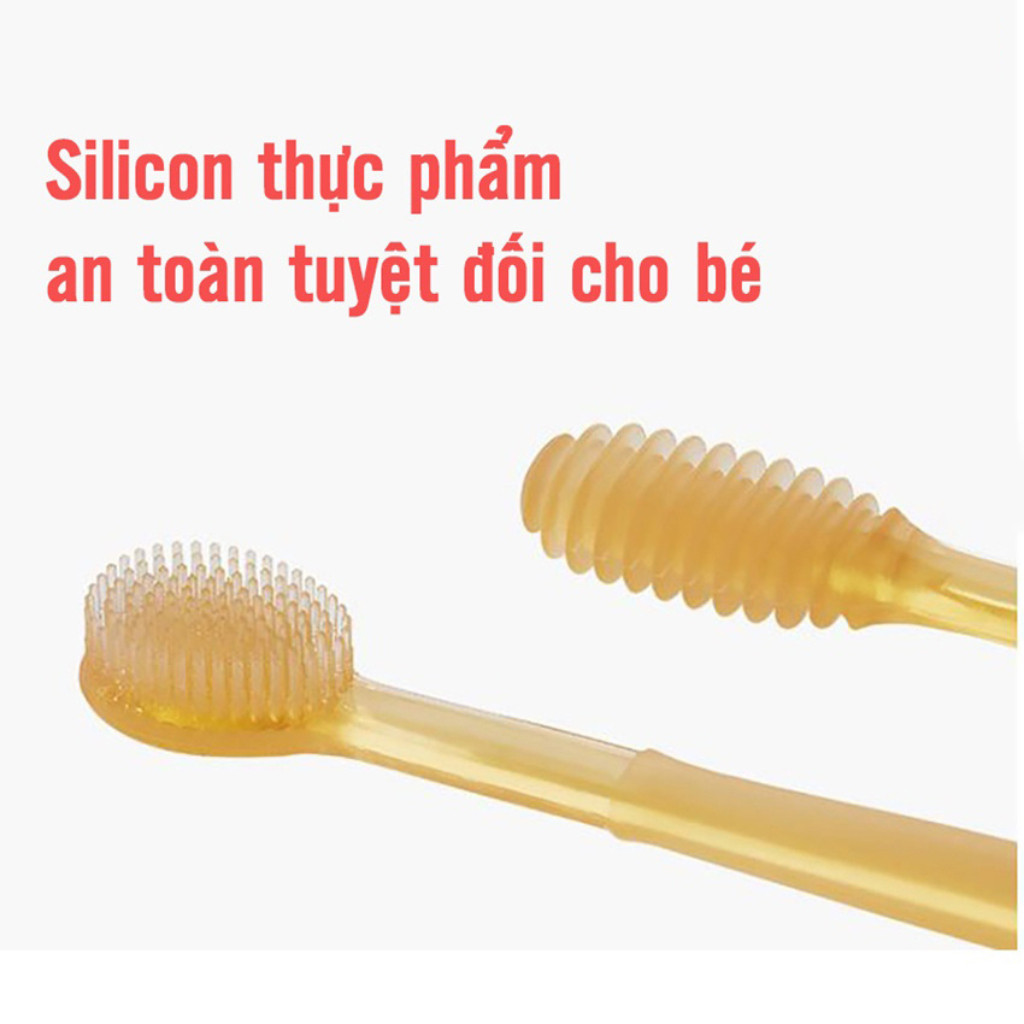 Set Rơ Lưỡi Và Bàn Chải Đánh Răng Inbear FITOLABS Chất Liệu Silicon An Toàn Cho Trẻ Sơ Sinh