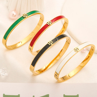 Thường ngày tory burch vòng tay tinh tế lắc tay rỗng tb chữ logo vòng tay thép titan