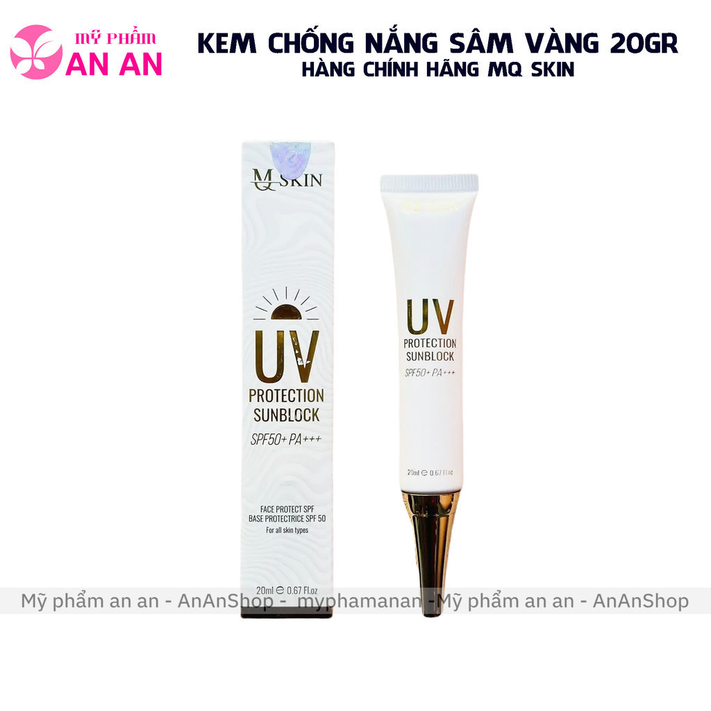 KEM CHỐNG NẮNG SÂM VÀNG MQ SKIN 20GR, HÀNG CHÍNH HÃNG 8936117150975