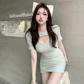 Váy ngắn xếp ly cạp cao Hàn Quốc, váy ôm vừa vặn dành cho người nhỏ