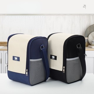 Túi đựng hộp cơm trưa dày lá nhôm, túi vải văn phòng tròn, túi xách, túi cách nhiệt.