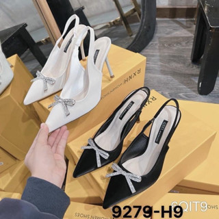 Giày sục cao gót khoá nơ MS10 mũi nhọn gót cao 7cm,9cm dành cho nàng đi chơi, đi tiệc