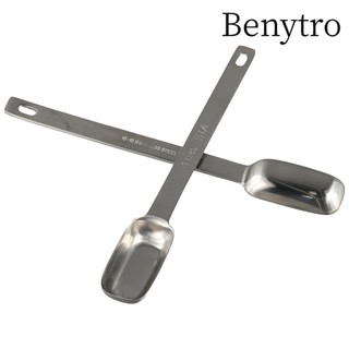 Benytro 1 / 2 Chiếc Thìa Đo Đơn, Muỗng Đo Nướng Bánh Tay Cầm Dài Bằng Thép Không Gỉ Bạc, Tiện Ích Nhà Bếp Bền 5 ML Dụng Cụ Đo Gia Vị Nhà Hàng