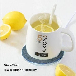 Ly Giữ Nhiệt Thông Minh Tích Hợp Sạc Nhanh Không Dây - 52ove 🎉Best Seller Tony🎉