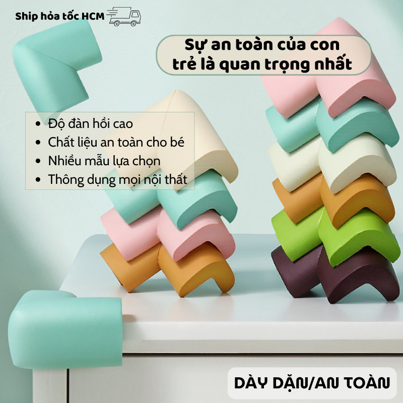 Combo 4 Miếng Xốp Bo Cạnh Bàn C&M BABY Đa Năng, Có Lớp Keo Dán Cố Định, Bảo Vệ Bé Tránh Tổn Thương