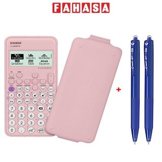 Bộ máy tính casio fx-880btg - màu hồng + 2 bút bi pilot bp-1rt - mực xanh