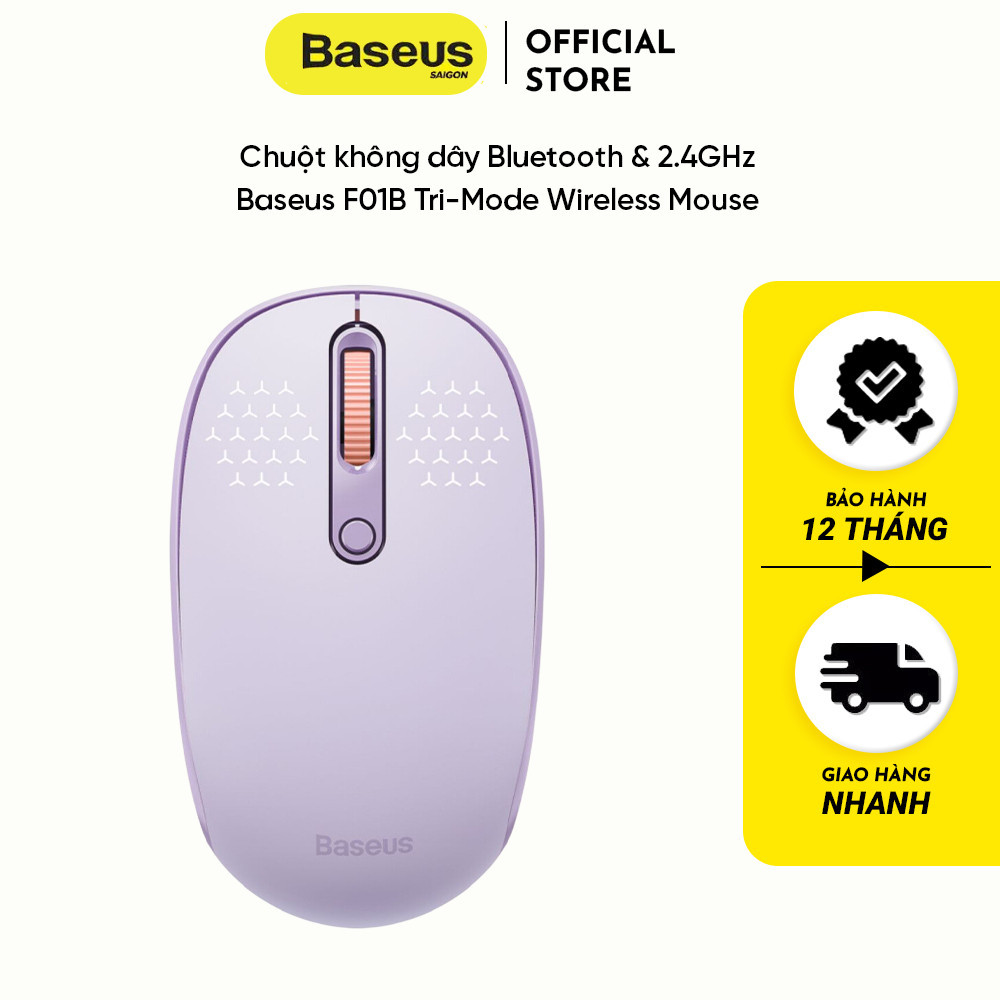 Chuột không dây Bluetooth & 2.4GHz Baseus F01B tri-mode wireless mouse- hàng chính hãng