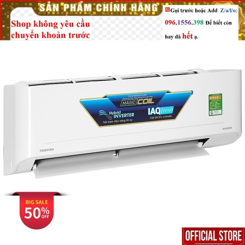 <Rẻ> Điều Hòa Toshiba 1.5 HP Inverter RAS-H13C4KCVG-V 2022 - Thái Lan dienmaytonkho.net