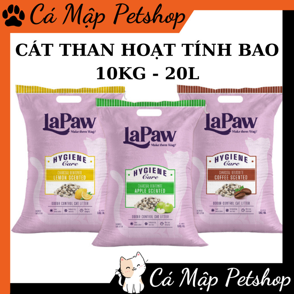 Cát vệ sinh cho mèo than hoạt tính Lapaw - Túi 20L