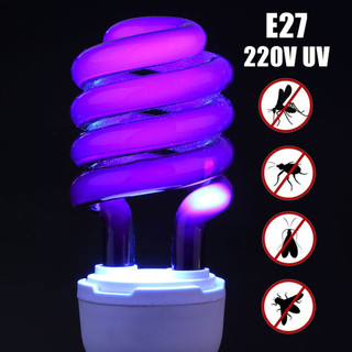 Đèn bẫy côn trùng 220V Bóng đèn trang trí Kim loại xoắn ốc UV Đèn huỳnh quang để thu hút côn trùng