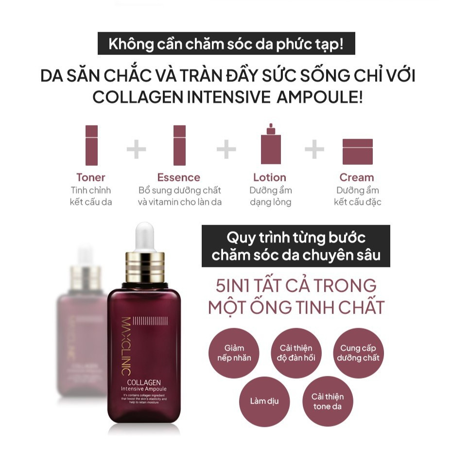 Tinh Chất Serum MaxClinic Dưỡng Da Căng Bóng & Trắng Sáng, Mờ Thâm Nám, Đẩy Lùi Lão Hóa, Cấp Ẩm Tức Thì Hàn Quốc 100ml