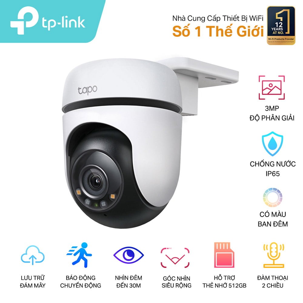 Camera TP-Link Tapo C510W (Quay/quét ngoài trời, 2K 3MP)