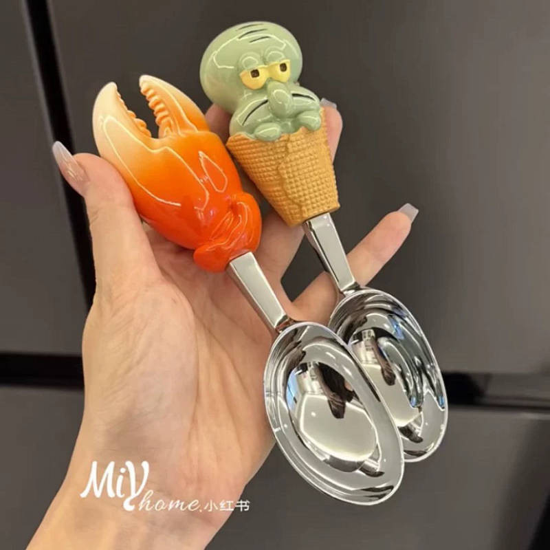 Cute Spoon Meal Spoon Mickey Octopus Soup Spoon Cartoon Crab Pincer Ice Cream Spoon Watermelon Spoon